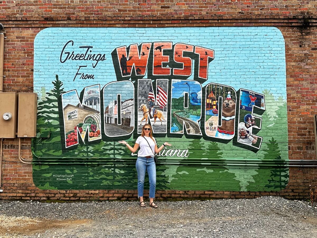 Monroe-West Monroe: Two Cities, One Vibrant Community 3 West Monroe Postcard Mural in Louisiana.