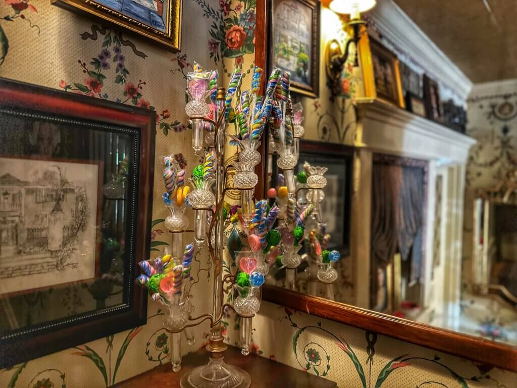 Fairfield Place Bed and Breakfast: 19th Century Elegance in Shreveport, Louisiana 4 Whimsical candy tree on the staircase landing